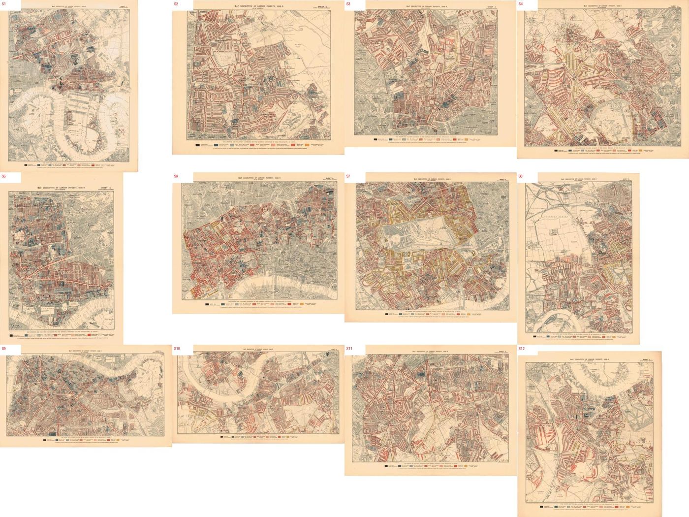 The twelve sheets of Booth's map